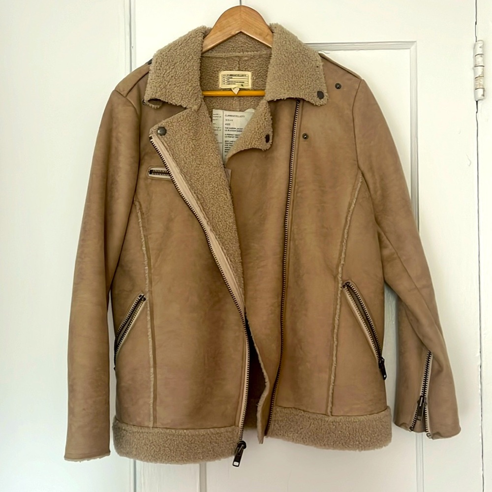 Current / Elliott Sherpa suede moto jacket
